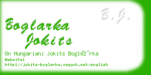 boglarka jokits business card
